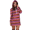 Red And Pink Mexican Baja Hoodie Dress-grizzshop