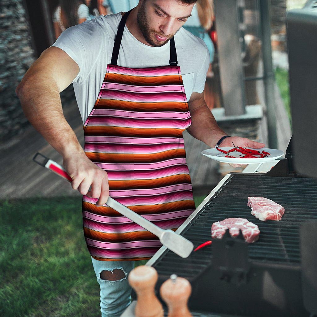 Red And Pink Mexican Baja Men's Apron-grizzshop