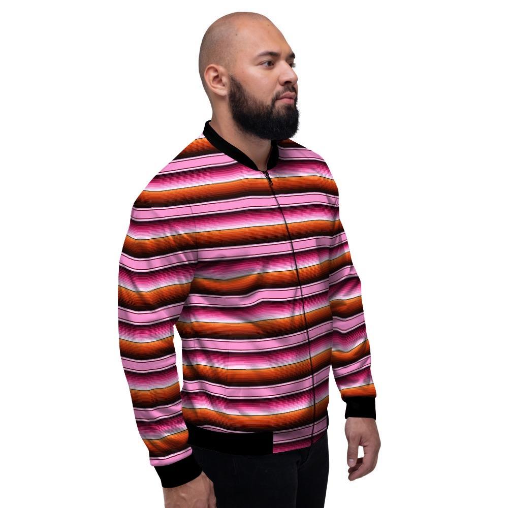 Red And Pink Mexican Baja Men's Bomber Jacket-grizzshop