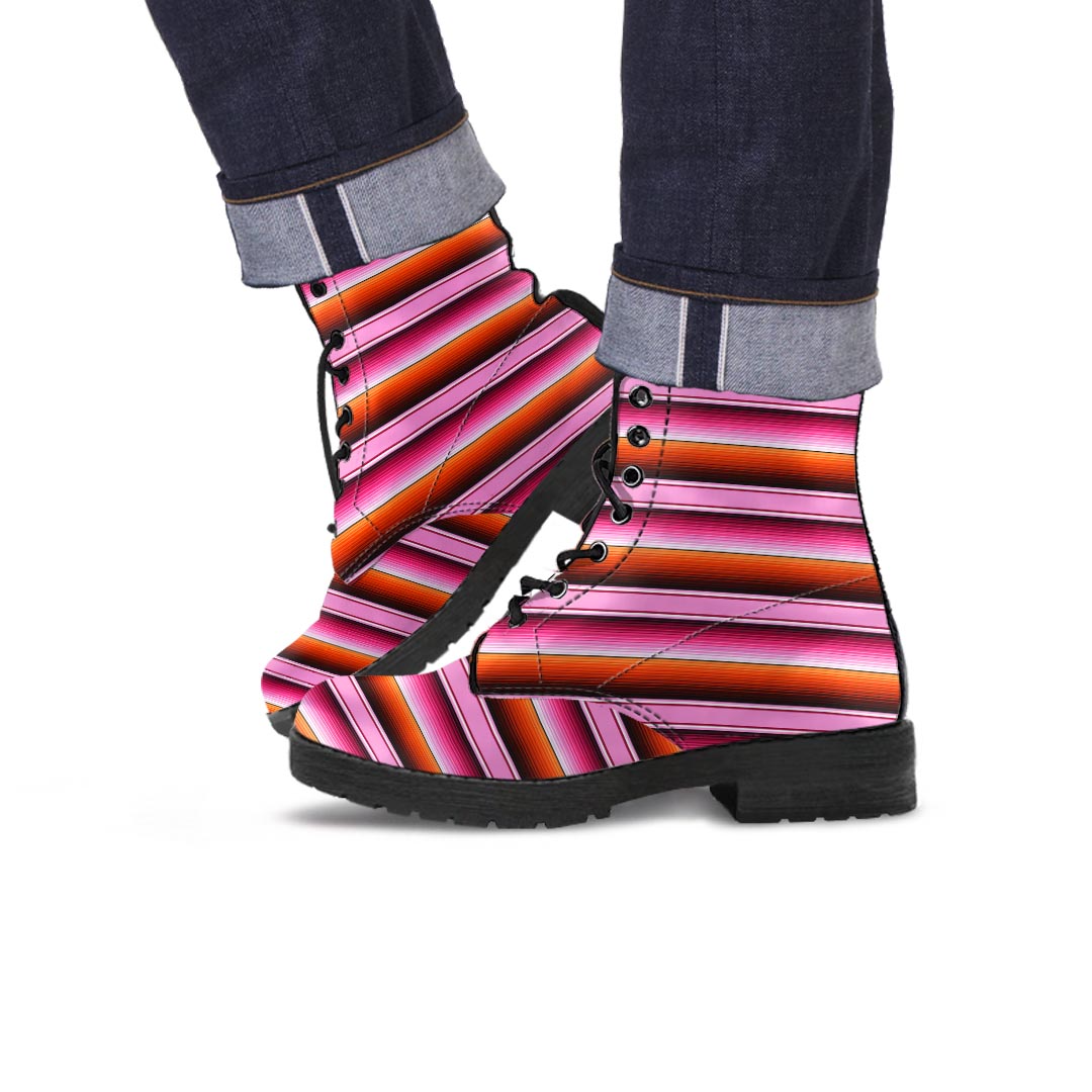 Red And Pink Mexican Baja Men's Boots-grizzshop