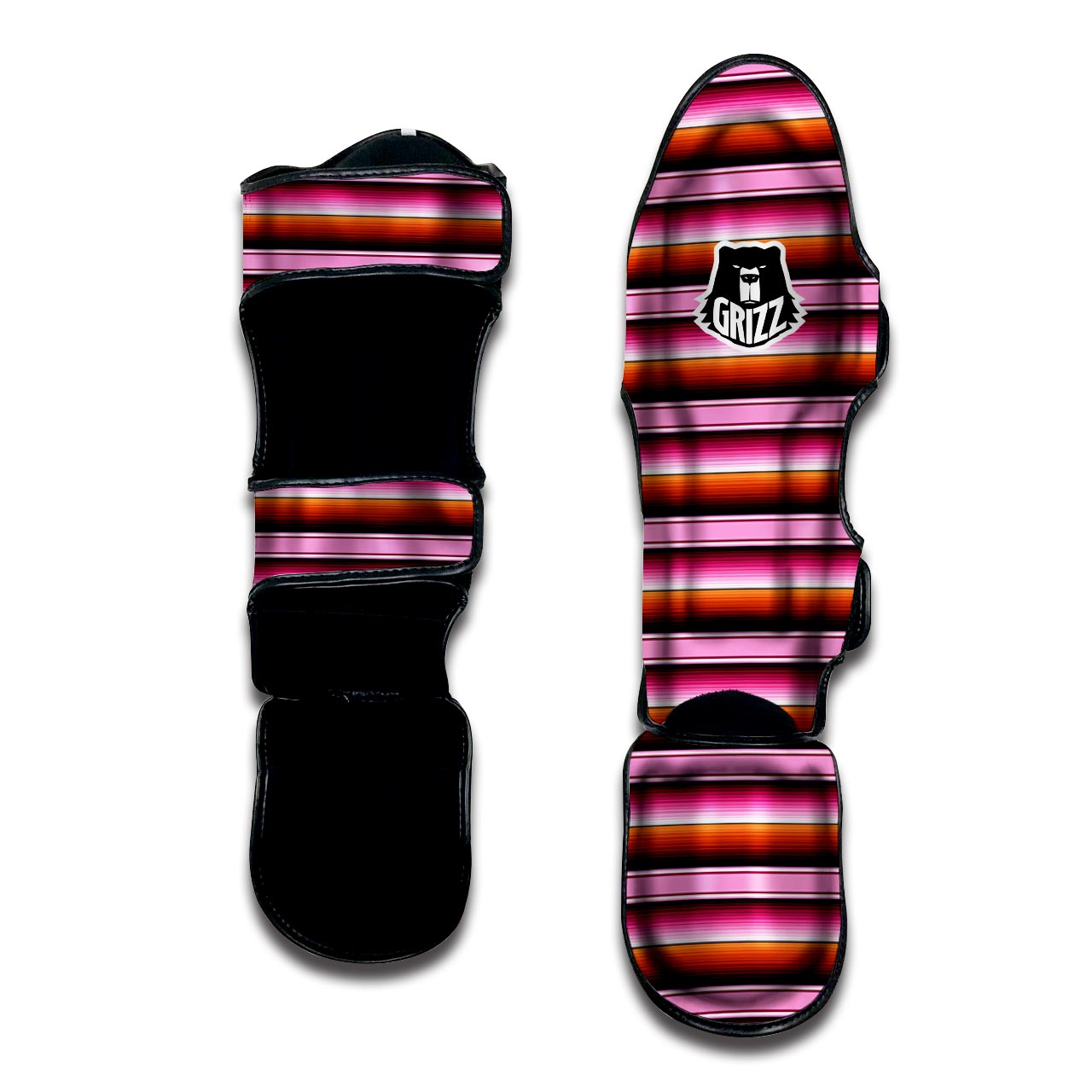 Red And Pink Mexican Baja Muay Thai Shin Guard-grizzshop