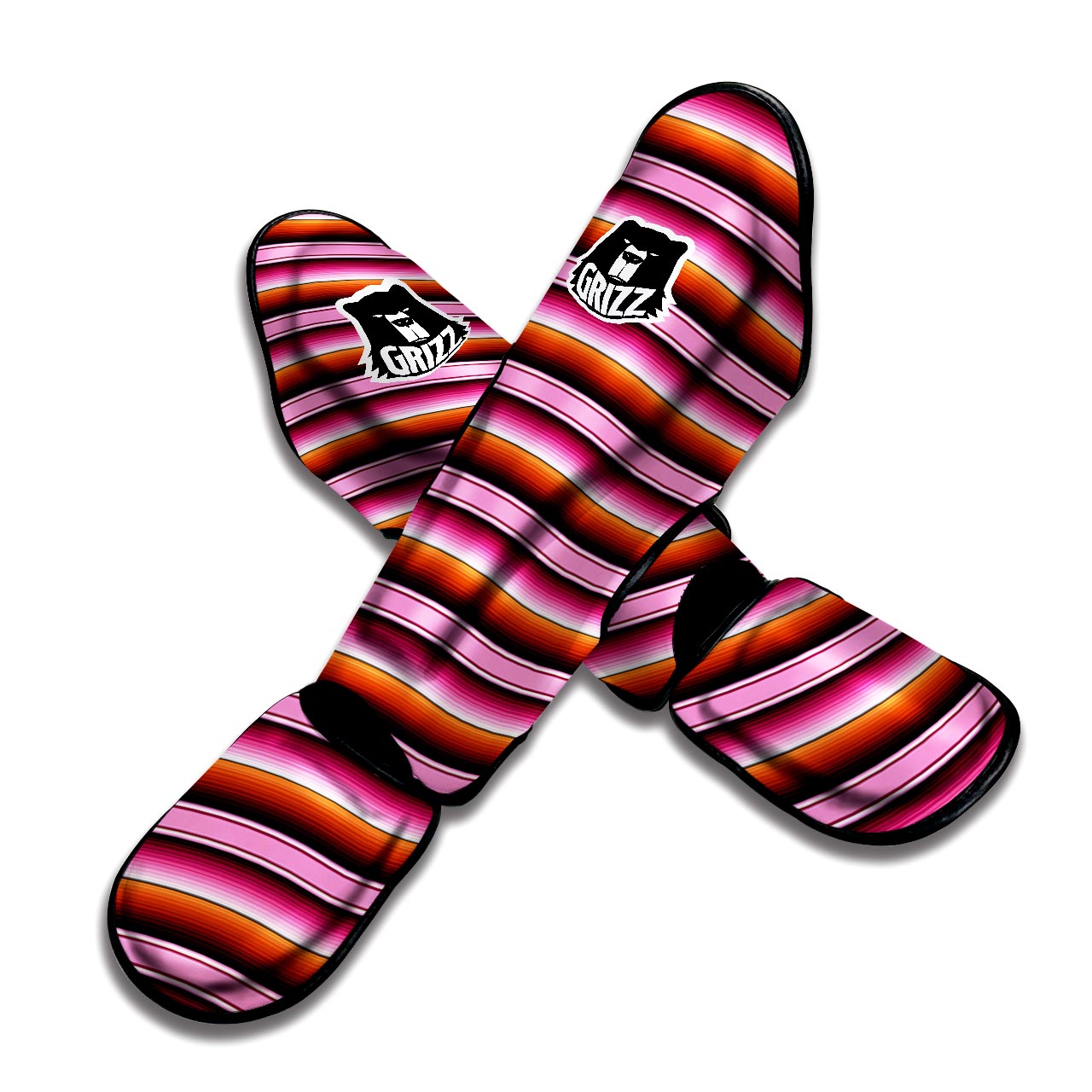 Red And Pink Mexican Baja Muay Thai Shin Guard-grizzshop