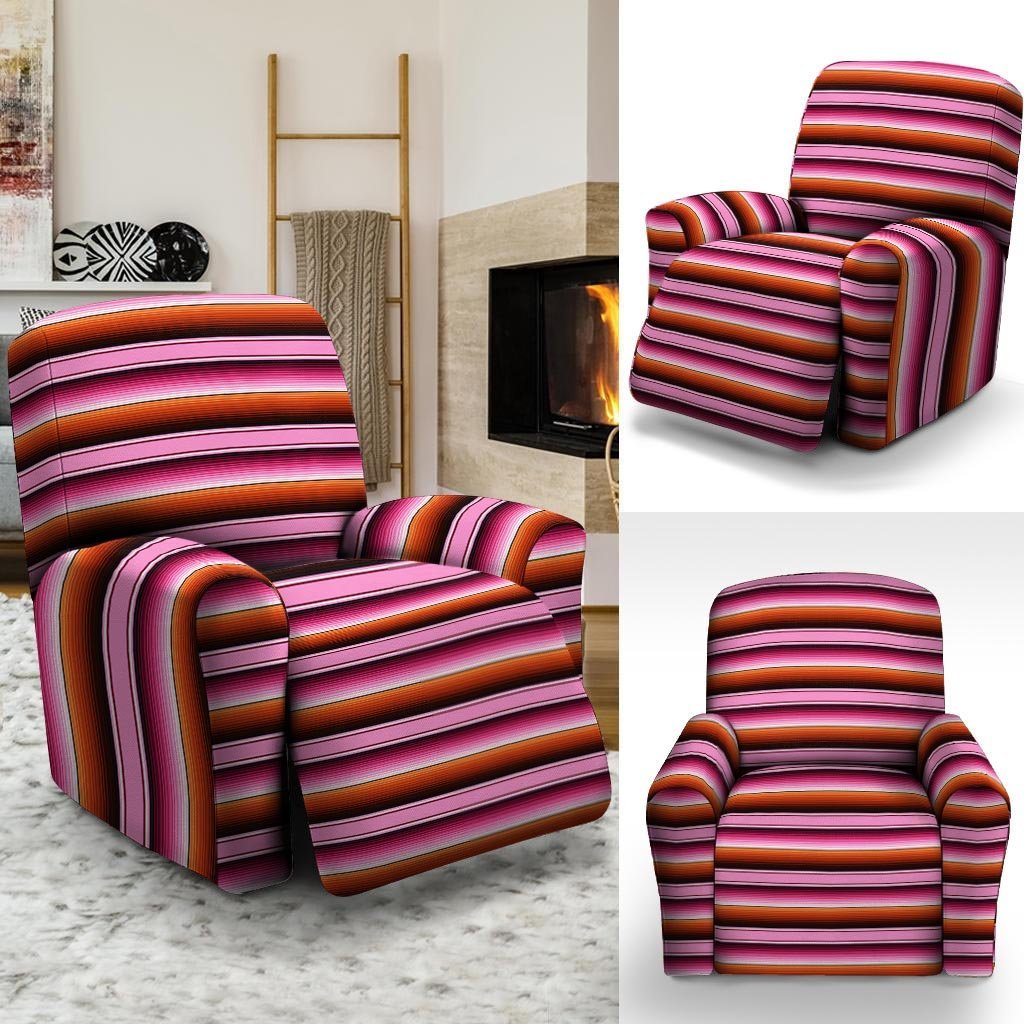 Red And Pink Mexican Baja Recliner Cover-grizzshop