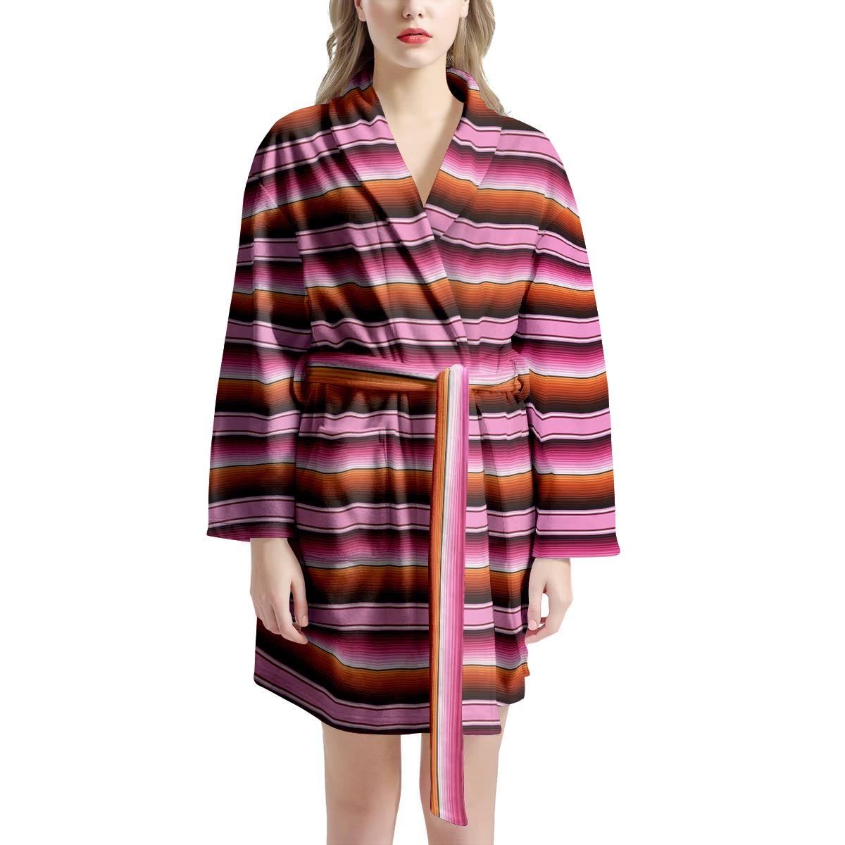 Red And Pink Mexican Baja Women's Robe-grizzshop