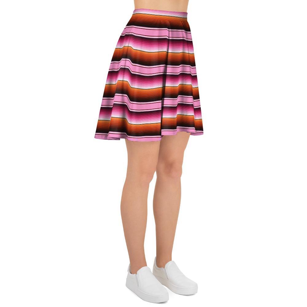 Red And Pink Mexican Baja Women's Skirt-grizzshop
