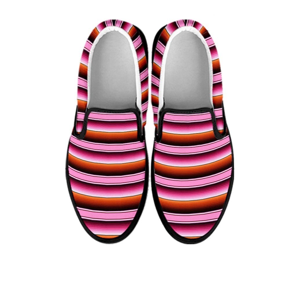 Red And Pink Mexican Baja Women's Slip On Sneakers-grizzshop