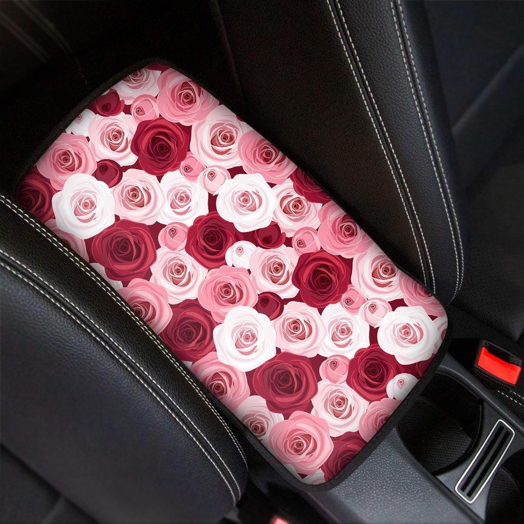 Red And Pink Rose Floral Car Console Cover-grizzshop