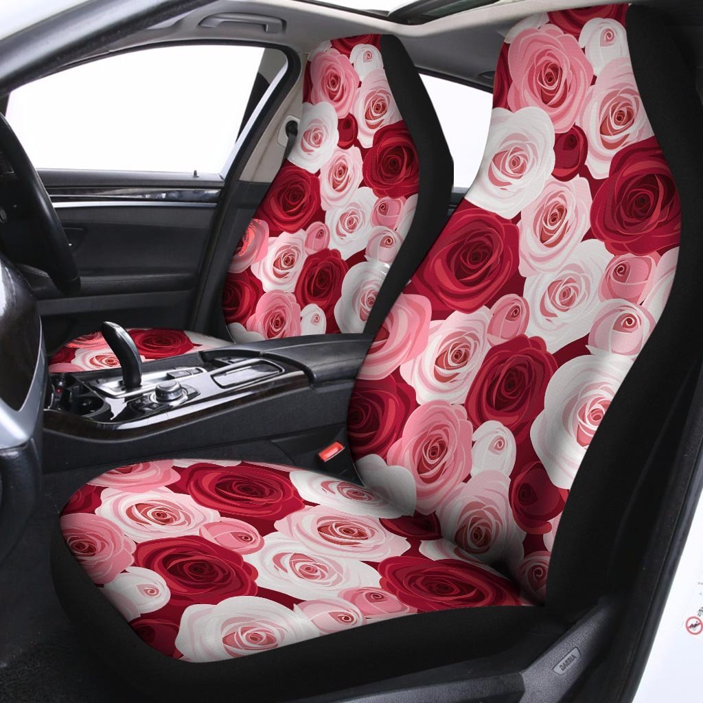 Red And Pink Rose Floral Car Seat Covers-grizzshop