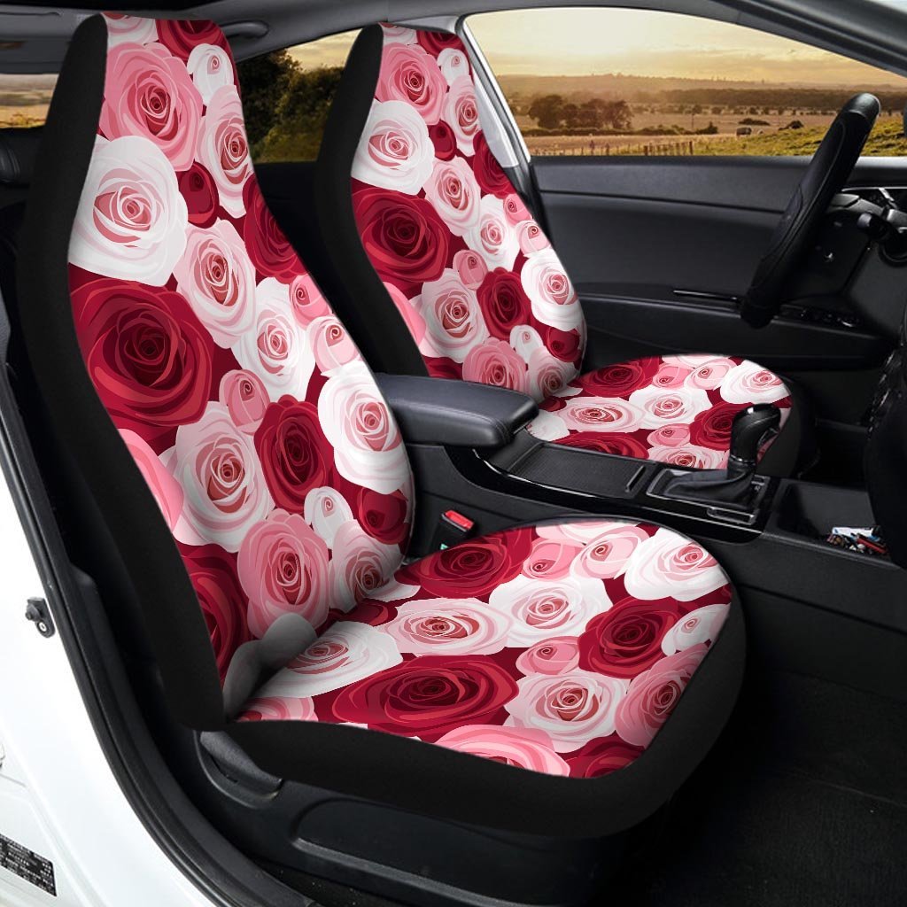 Red And Pink Rose Floral Car Seat Covers-grizzshop