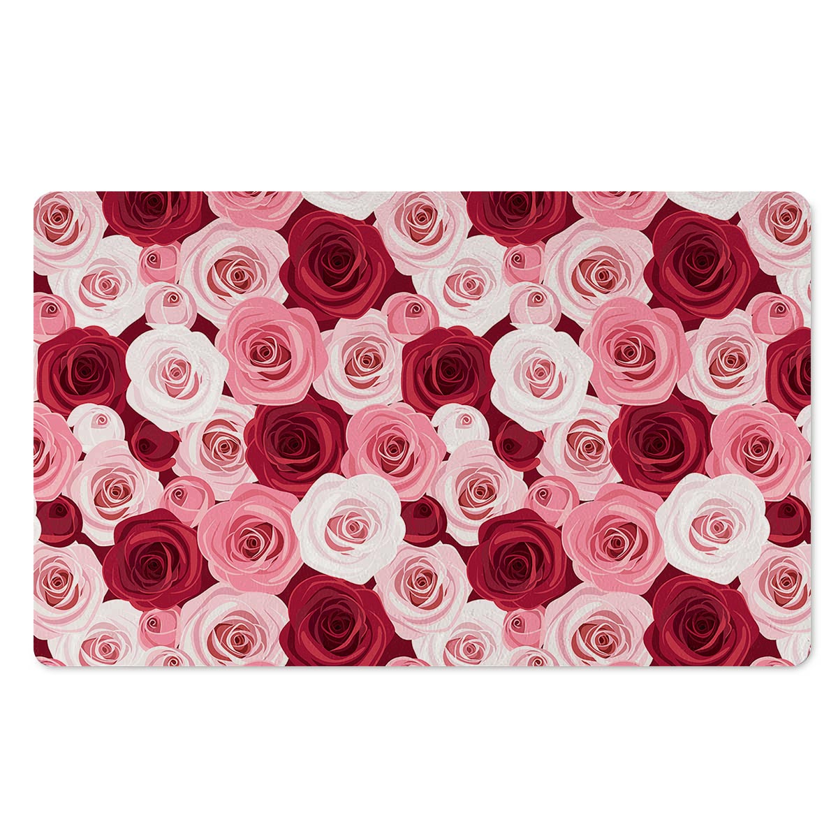 Red And Pink Rose Floral Door Mat-grizzshop