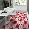 Red And Pink Rose Floral Floor Mat-grizzshop