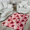 Red And Pink Rose Floral Floor Mat-grizzshop