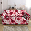 Red And Pink Rose Floral Loveseat Cover-grizzshop