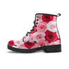 Red And Pink Rose Floral Men's Boots-grizzshop