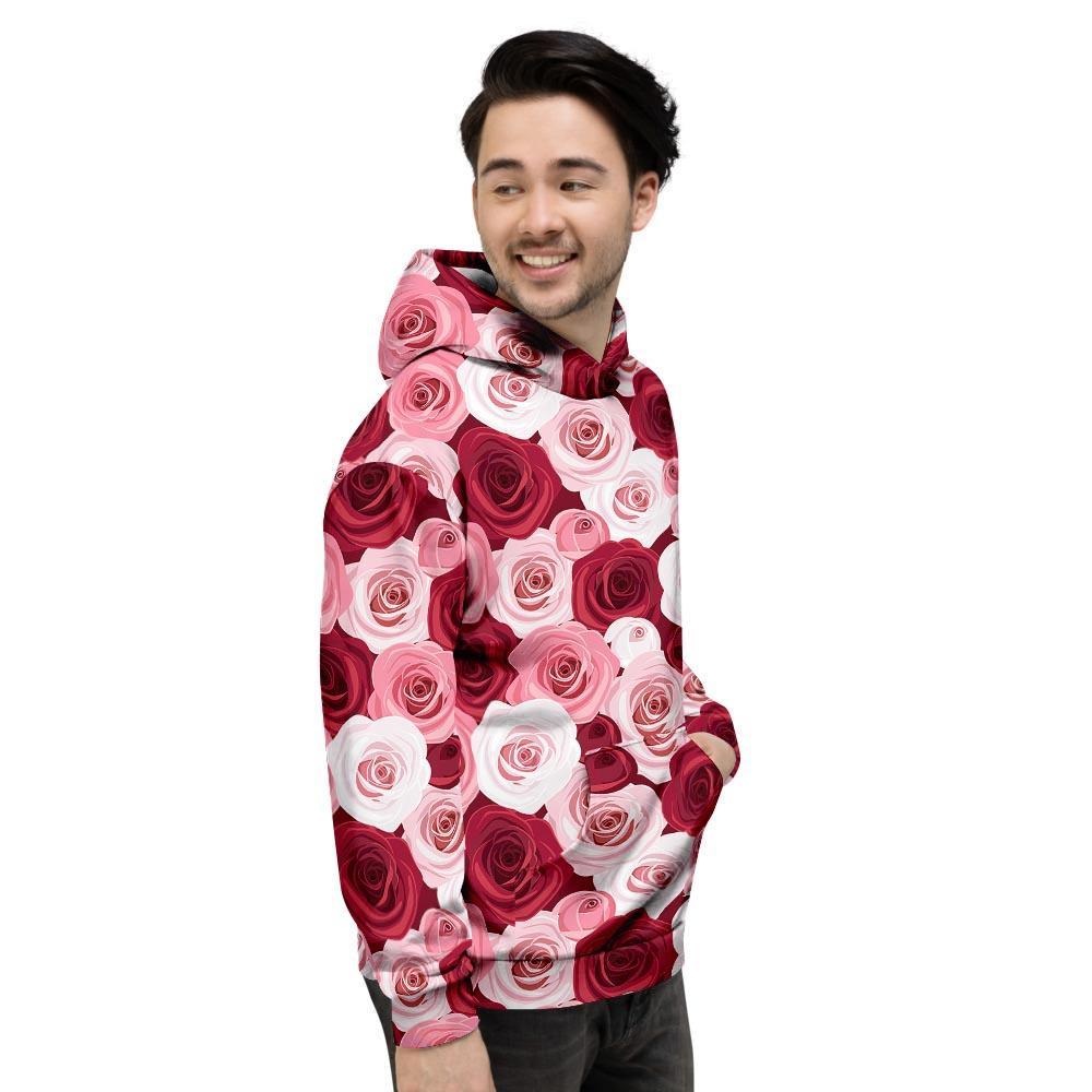 Red And Pink Rose Floral Men's Hoodie-grizzshop