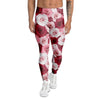 Red And Pink Rose Floral Men's Leggings-grizzshop