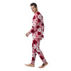 Red And Pink Rose Floral Men's Pajamas-grizzshop