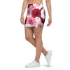 Red And Pink Rose Floral Mini Skirt-grizzshop