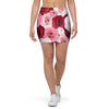 Red And Pink Rose Floral Mini Skirt-grizzshop