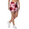 Red And Pink Rose Floral Mini Skirt-grizzshop