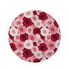 Red And Pink Rose Floral Round Rug-grizzshop