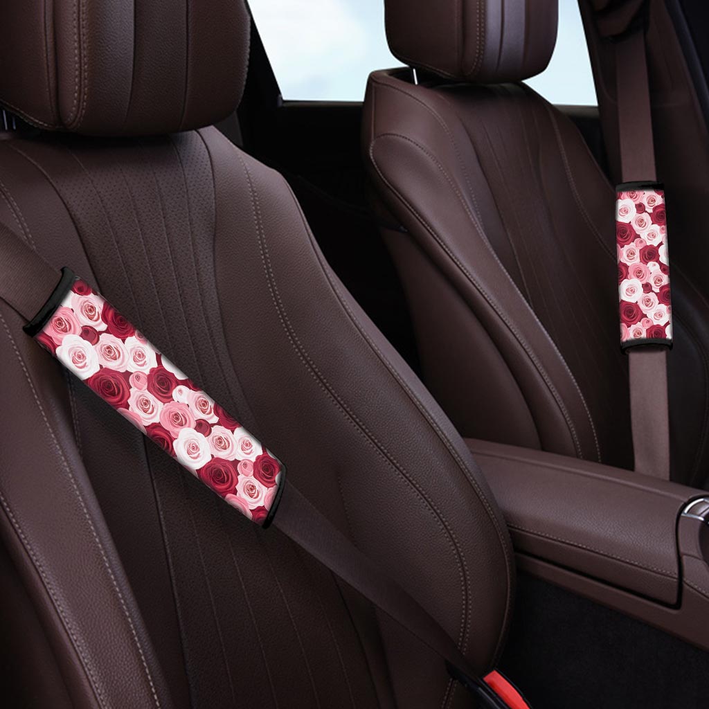 Red And Pink Rose Floral Seat Belt Cover-grizzshop