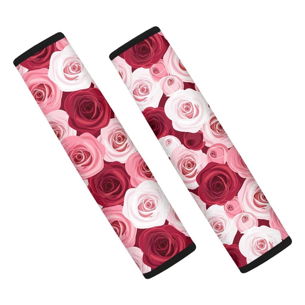 Red And Pink Rose Floral Seat Belt Cover-grizzshop