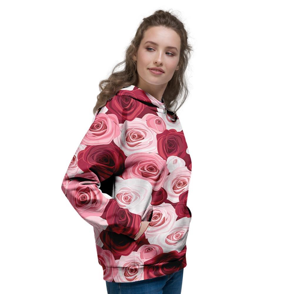 Red And Pink Rose Floral Women's Hoodie-grizzshop