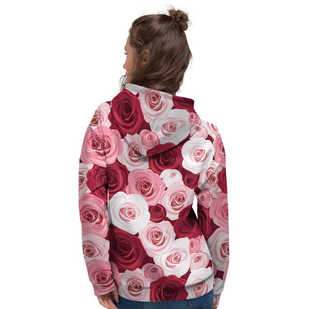 Red And Pink Rose Floral Women's Hoodie-grizzshop