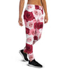 Red And Pink Rose Floral Women's Joggers-grizzshop