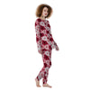 Red And Pink Rose Floral Women's Pajamas-grizzshop