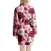 Red And Pink Rose Floral Women's Robe-grizzshop