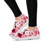 Red And Pink Rose Floral Women's Sneakers-grizzshop