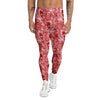 Red And White Chinese Tiger Print Pattern Men's Leggings-grizzshop