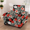 Red And White Hibiscus Flowers Hawaiian Print Armchair Cover-grizzshop