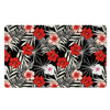 Red And White Hibiscus Flowers Hawaiian Print Door Mat-grizzshop