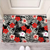 Red And White Hibiscus Flowers Hawaiian Print Door Mat-grizzshop