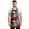 Red And White Hibiscus Flowers Hawaiian Print Men's Apron-grizzshop