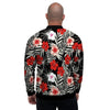 Red And White Hibiscus Flowers Hawaiian Print Men's Bomber Jacket-grizzshop