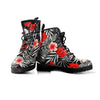 Red And White Hibiscus Flowers Hawaiian Print Men's Boots-grizzshop