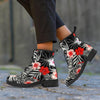 Red And White Hibiscus Flowers Hawaiian Print Men's Boots-grizzshop