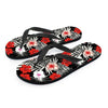 Red And White Hibiscus Flowers Hawaiian Print Men's Flip Flops-grizzshop