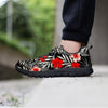 Red And White Hibiscus Flowers Hawaiian Print Men's Sneakers-grizzshop