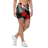 Red And White Hibiscus Flowers Hawaiian Print Mini Skirt-grizzshop