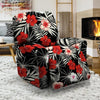 Red And White Hibiscus Flowers Hawaiian Print Recliner Cover-grizzshop