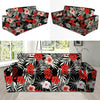 Red And White Hibiscus Flowers Hawaiian Print Sofa Cover-grizzshop