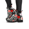 Red And White Hibiscus Flowers Hawaiian Print Women's Boots-grizzshop