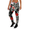 Red And White Hibiscus Flowers Hawaiian Print Women's Joggers-grizzshop