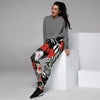 Red And White Hibiscus Flowers Hawaiian Print Women's Joggers-grizzshop