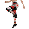 Red And White Hibiscus Flowers Hawaiian Print Women's Leggings-grizzshop